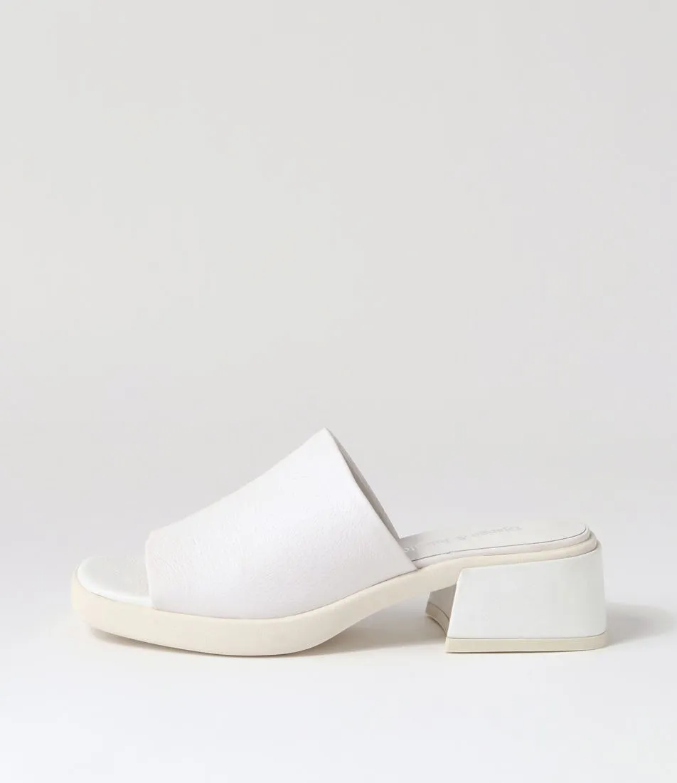 DJANGO & JULIETTE Parnee White Leather Mules