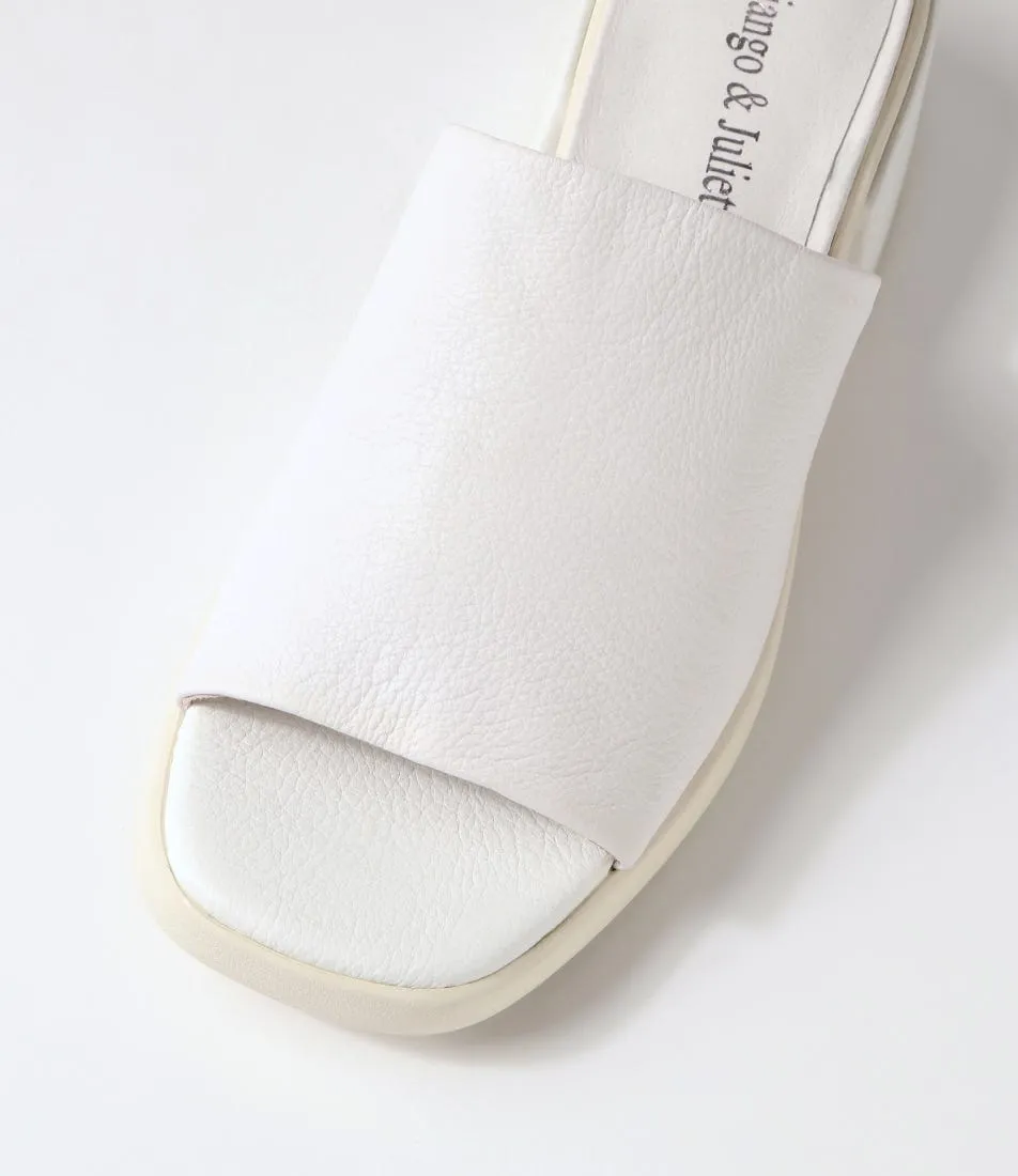 DJANGO & JULIETTE Parnee White Leather Mules