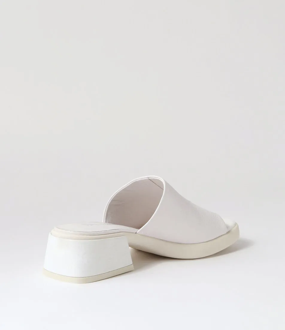 DJANGO & JULIETTE Parnee White Leather Mules