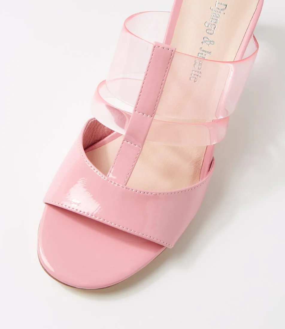 DJANGO & JULIETTE Sanetar Pink Patent Vinylite Mules