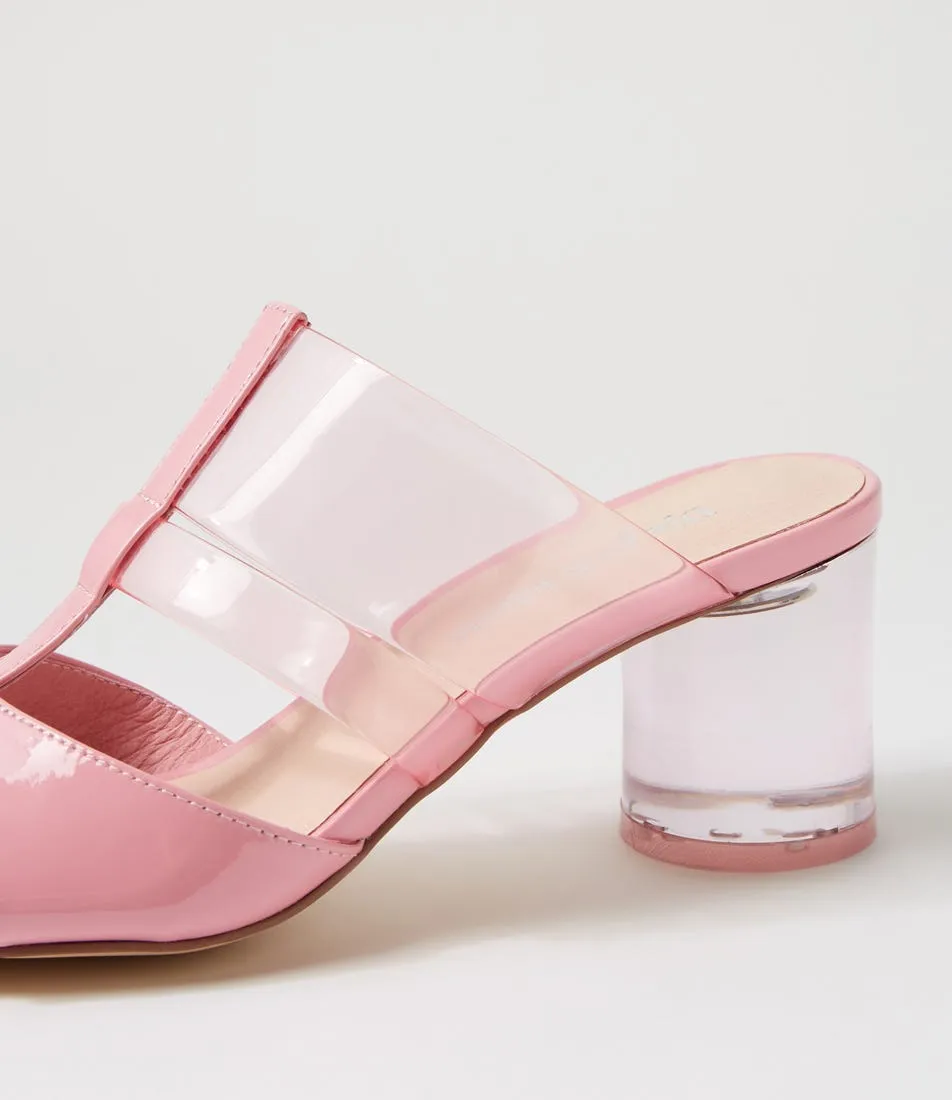 DJANGO & JULIETTE Sanetar Pink Patent Vinylite Mules