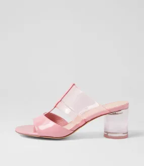 DJANGO & JULIETTE Sanetar Pink Patent Vinylite Mules