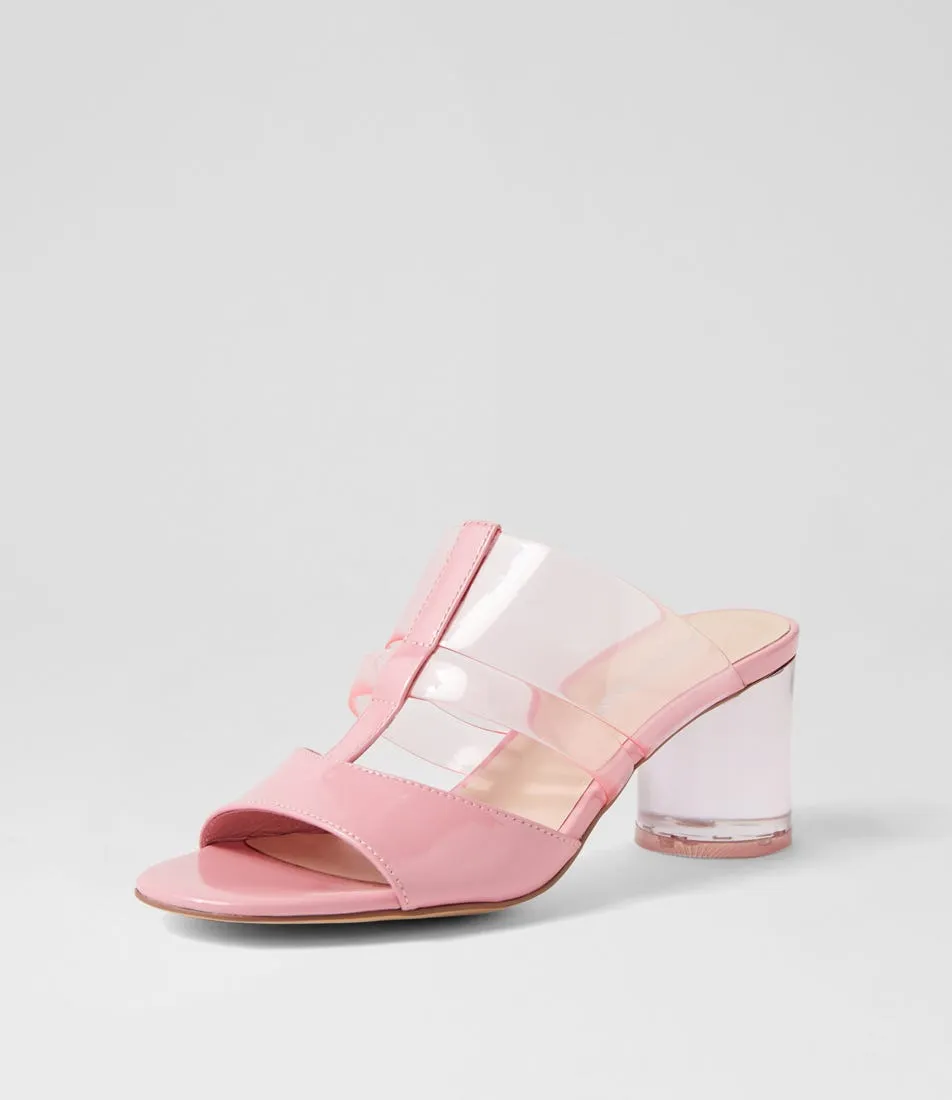 DJANGO & JULIETTE Sanetar Pink Patent Vinylite Mules