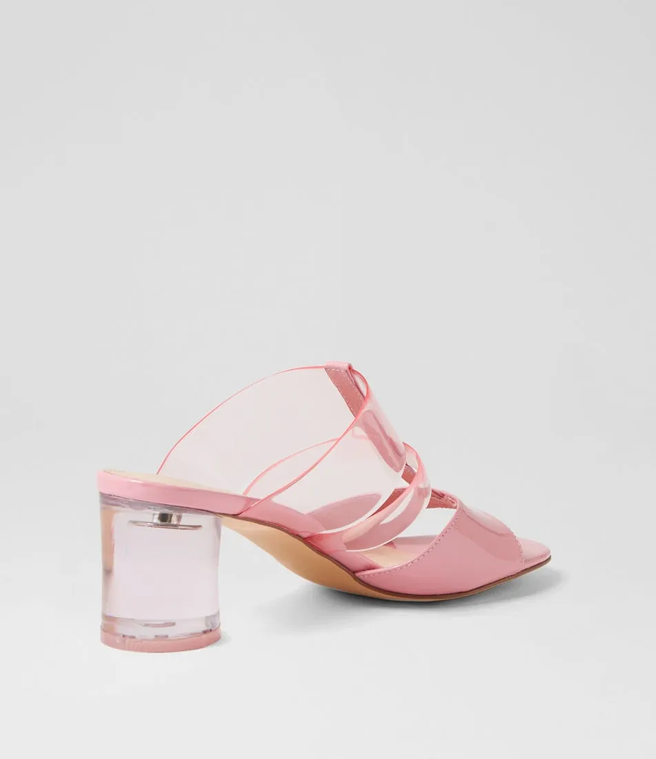 DJANGO & JULIETTE Sanetar Pink Patent Vinylite Mules