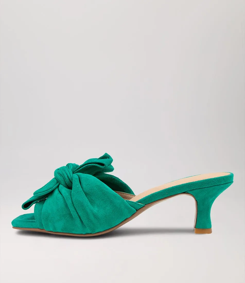 DJANGO & JULIETTE Ubelieve Emerald Suede Mules