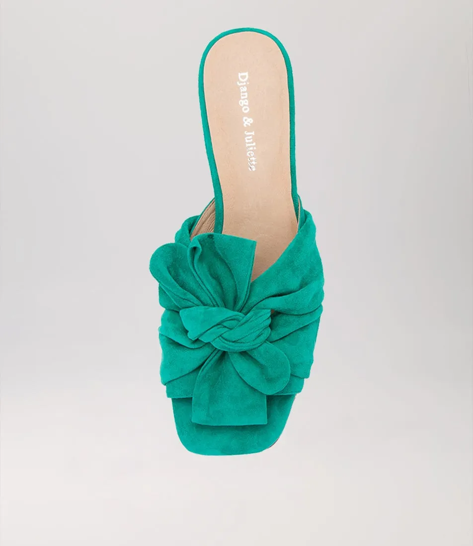 DJANGO & JULIETTE Ubelieve Emerald Suede Mules