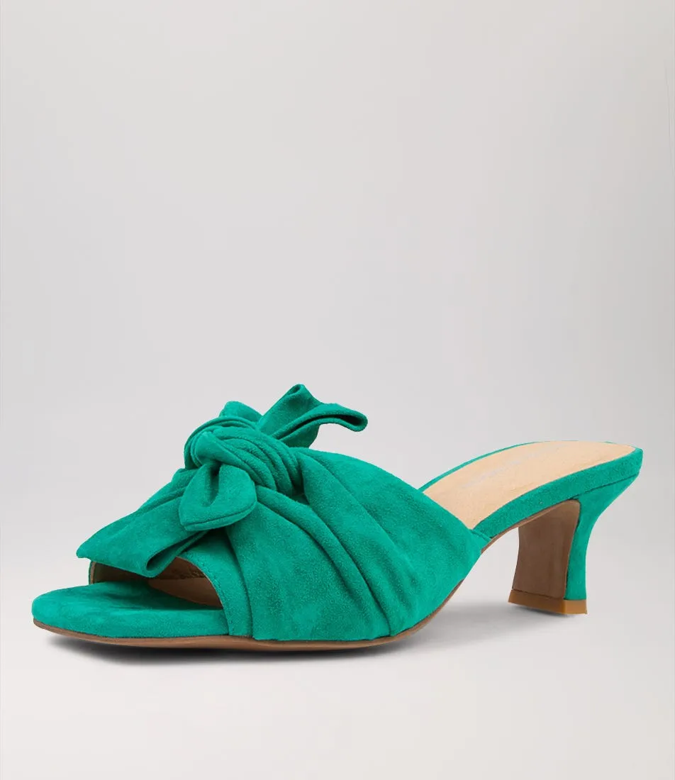 DJANGO & JULIETTE Ubelieve Emerald Suede Mules