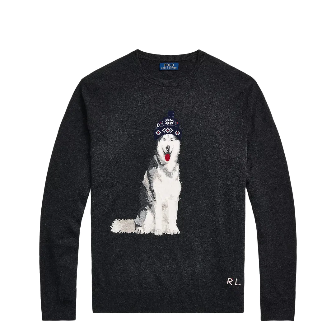 DOG-INTARASIA CASHMERE SWEATER