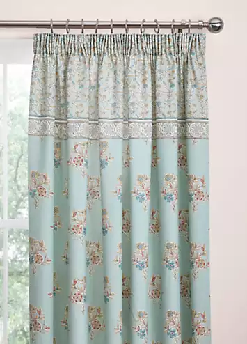 Dreams & Drapes Lorena Patchwork Pair of Pencil Pleat Lined Curtains with Tie-Backs | Kaleidoscope