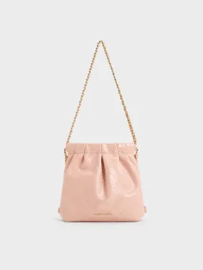 Duo Chain-Handle Two-Way Backpack - Pink