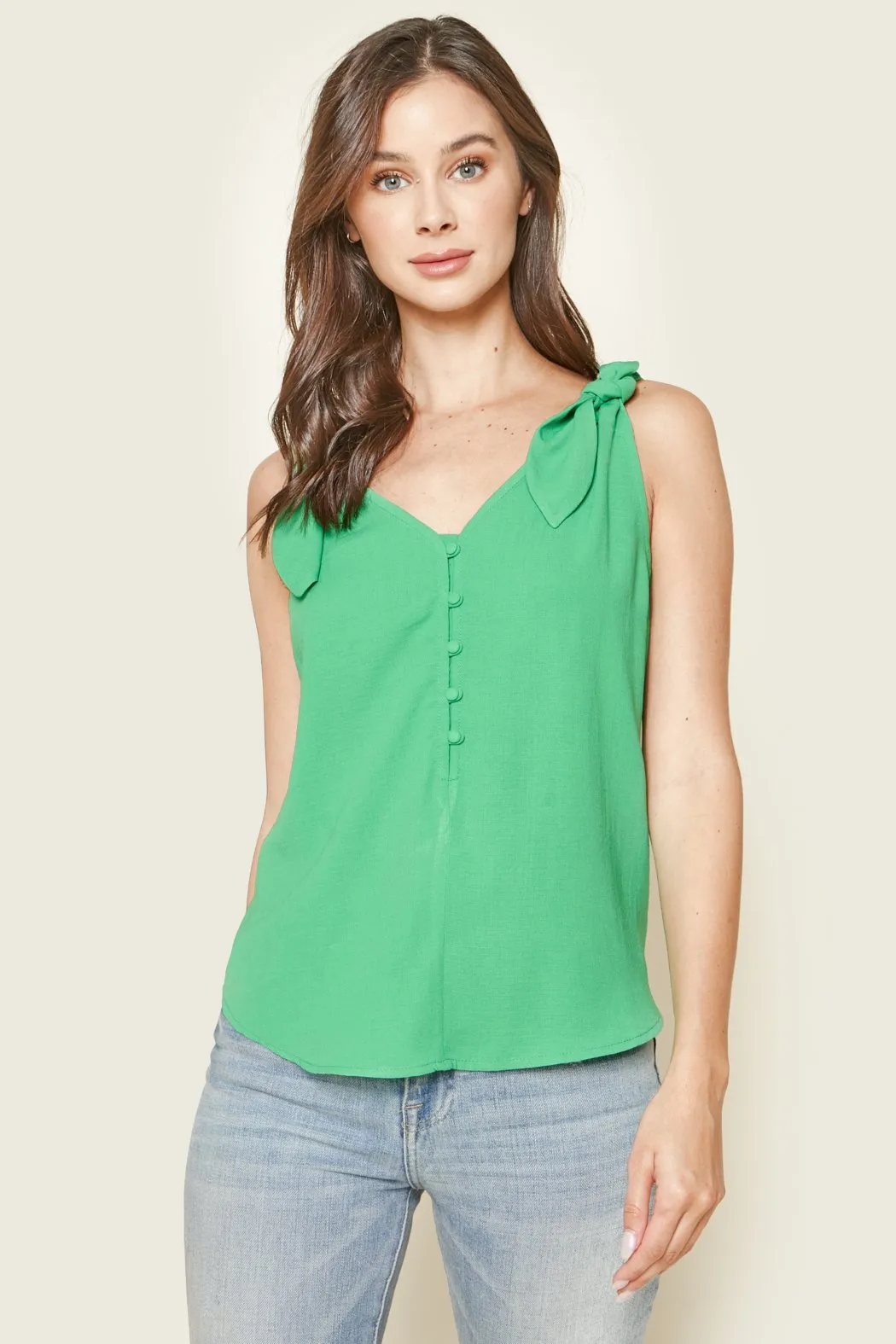 Elerie Sleeveless Shoulder Tie Top