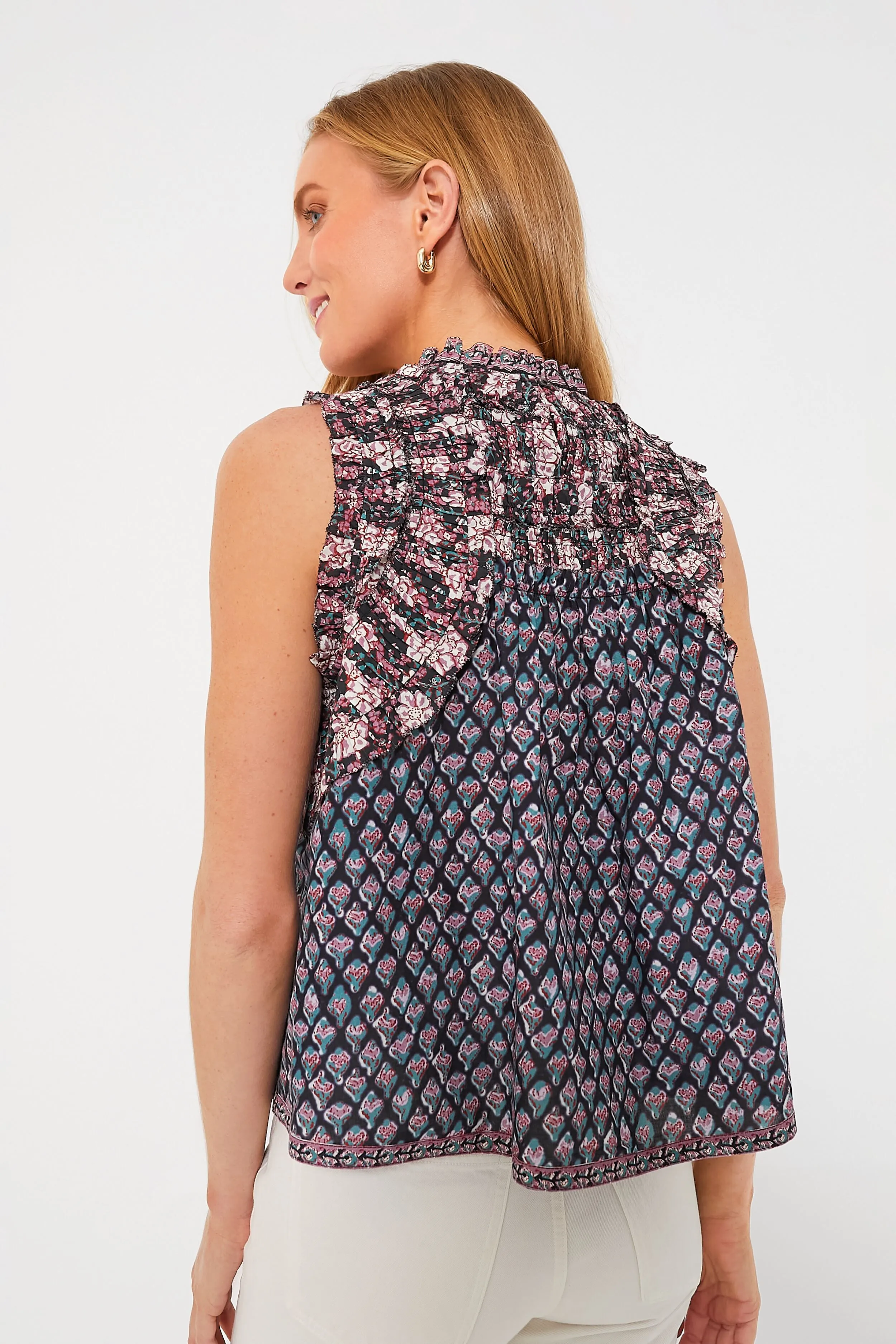 Exclusive Donna Print Sleeveless Top