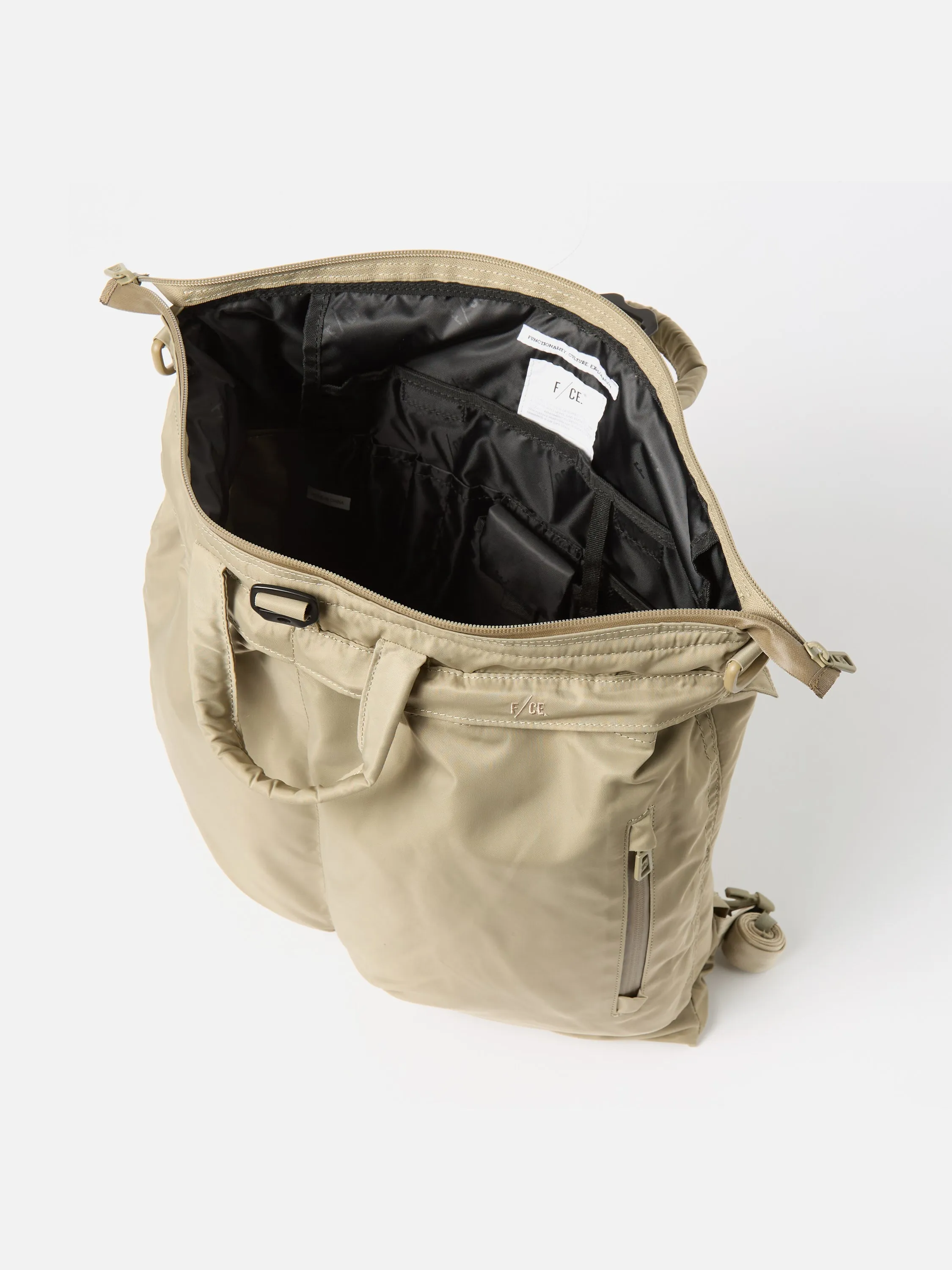 F/CE. 3-Way Helmet Bag in Sage Green Recycled Twill