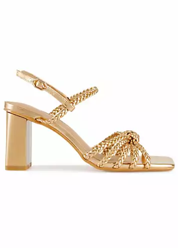 Freemans Gold Plaited Strappy Heeled Sandals | Grattan