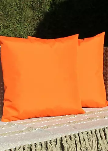 furn. Pack of 2 Outdoor Orange Cushions | Kaleidoscope