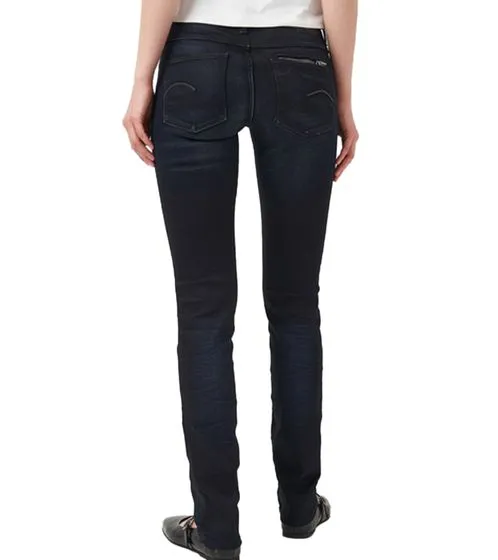 G-Star RAW Attacc Damen Straight Jeans im 5-Pocket-Style Denim-Hose 60888-5245-89 Dunkelblau