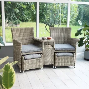 Garden Furniture | WENTWORTH Companion Set with pull out footstools including Cushions | Royalcraft