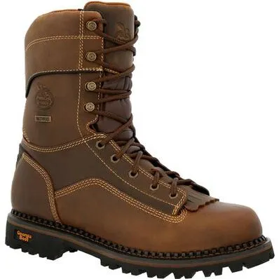 GEORGIA BOOT MENS AMP LT LOW HEEL LOGGER WATERPROOF WORK BOOT 14W