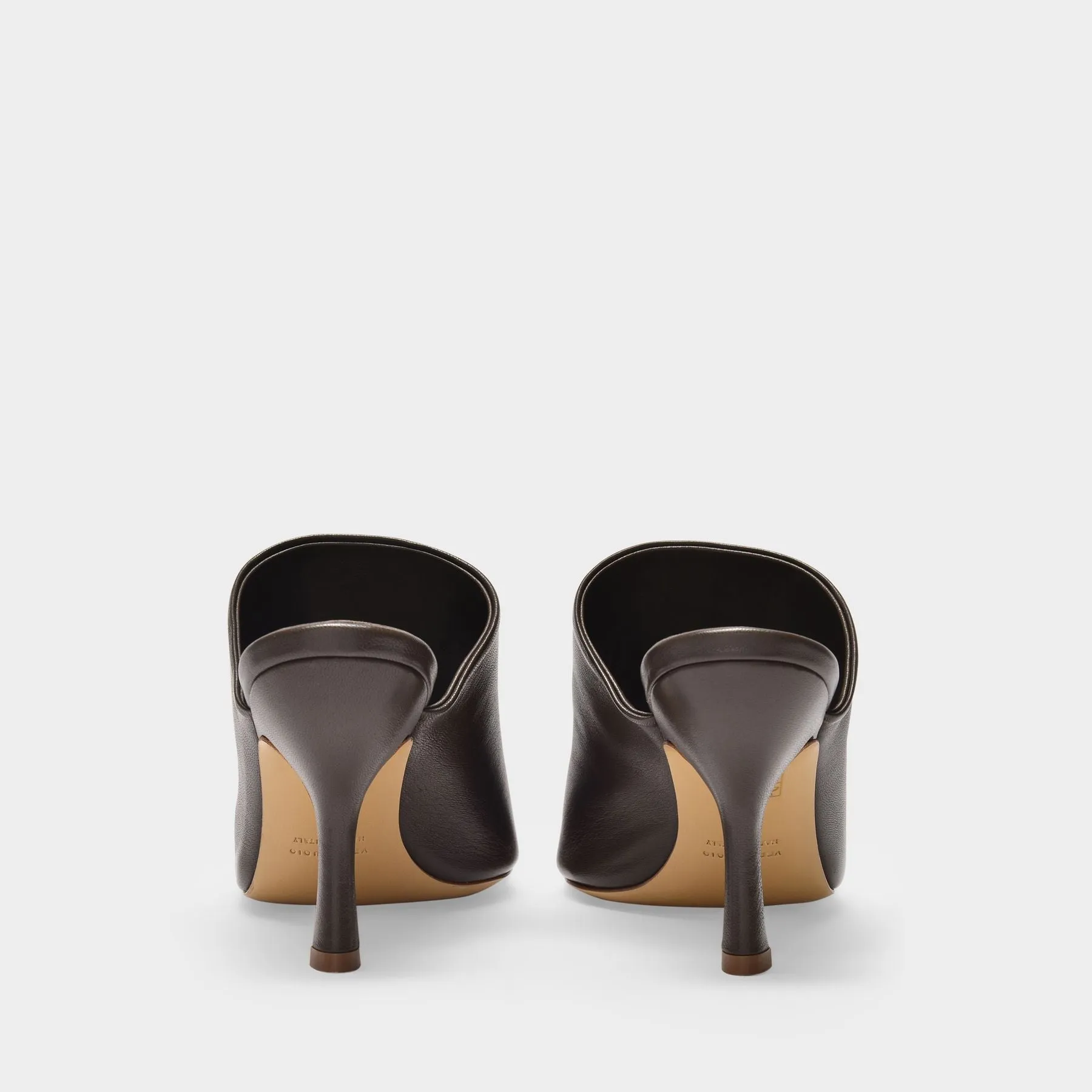 Gia x Pernille Teisbaek  80 Mm Flip Flops Mules in Dark Brown Leather