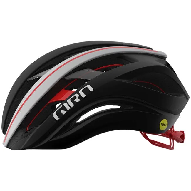 Giro Aether Spherical Road Helmet - Matt Black-White-Red - 2022