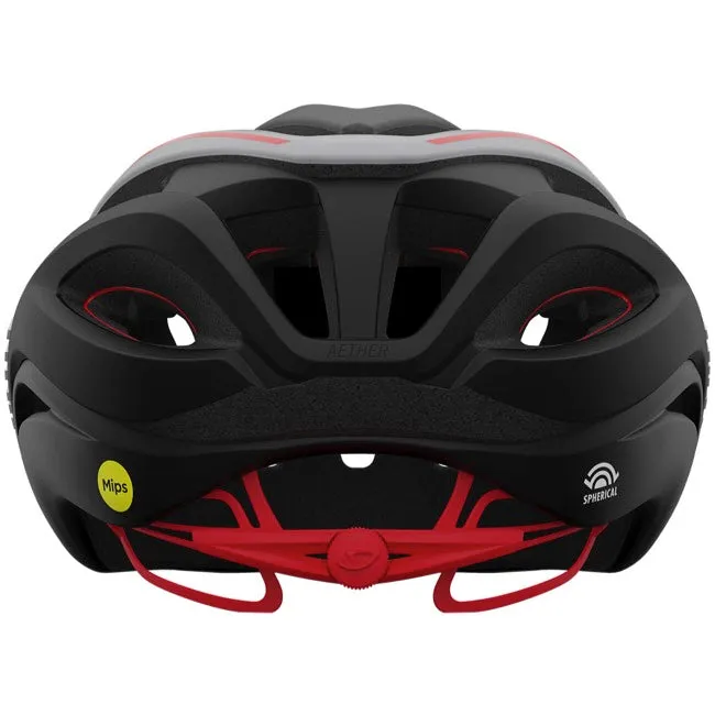 Giro Aether Spherical Road Helmet - Matt Black-White-Red - 2022