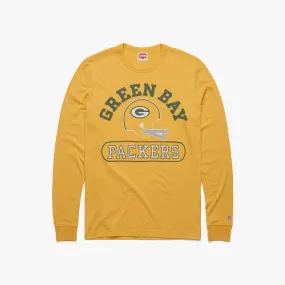 Green Bay Packers Throwback Helmet Long Sleeve Tee