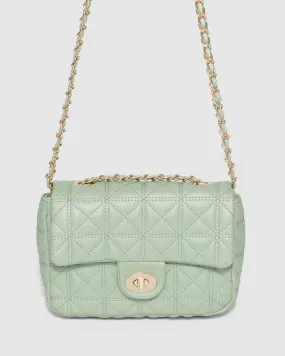 Green Mia Quilted Crossbody Bag