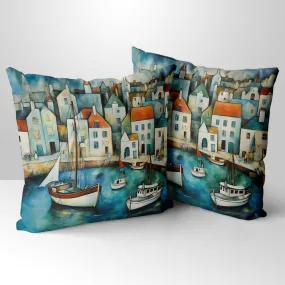 Harbour Hues Hand Made Poly Linen Cushions, Linen