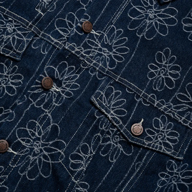 Honor The Gift Flower Jacquard Jacket - Indigo