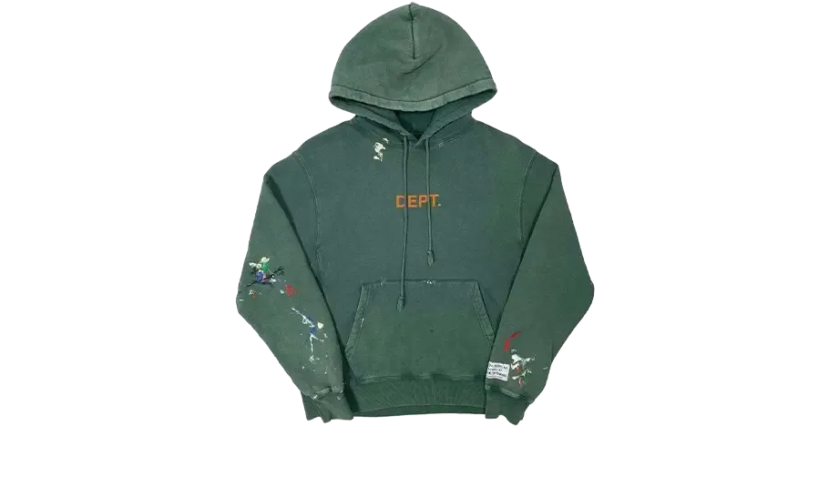 Hoodie Painted Forest Green