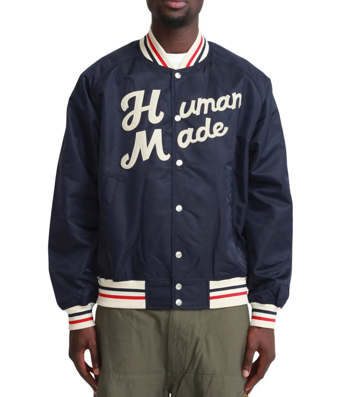 Human Made Nylon Stadium Jacket Navy