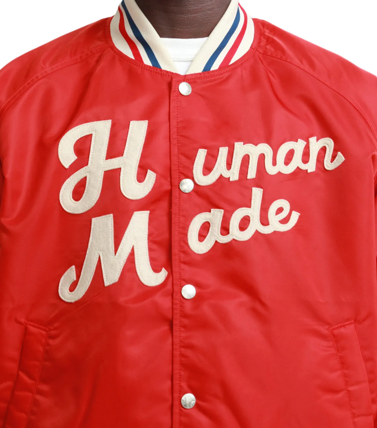 Human Made Nylon Stadium Jacket Red