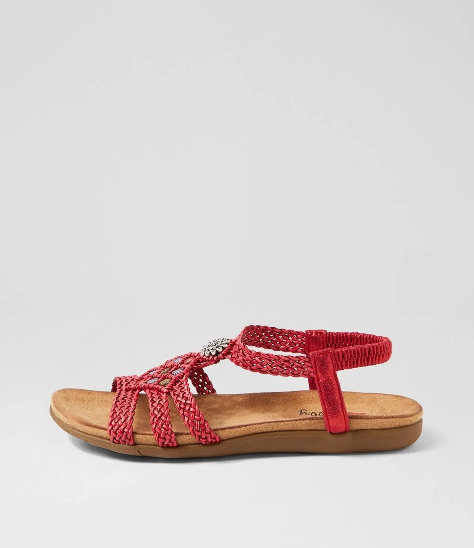 I LOVE BILLY Fiorente Cranberry Multi Sandals