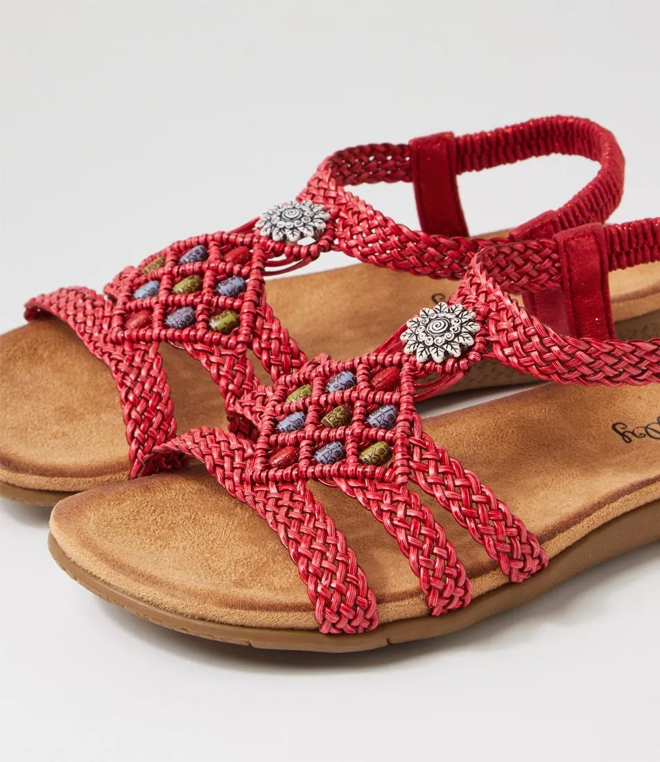 I LOVE BILLY Fiorente Cranberry Multi Sandals