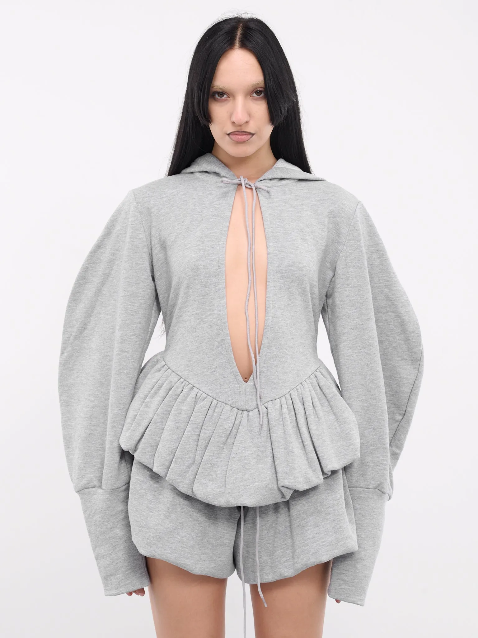 Irina Cut-Out Hoodie (CTHD02-IRINA-GREY-MELANGE)