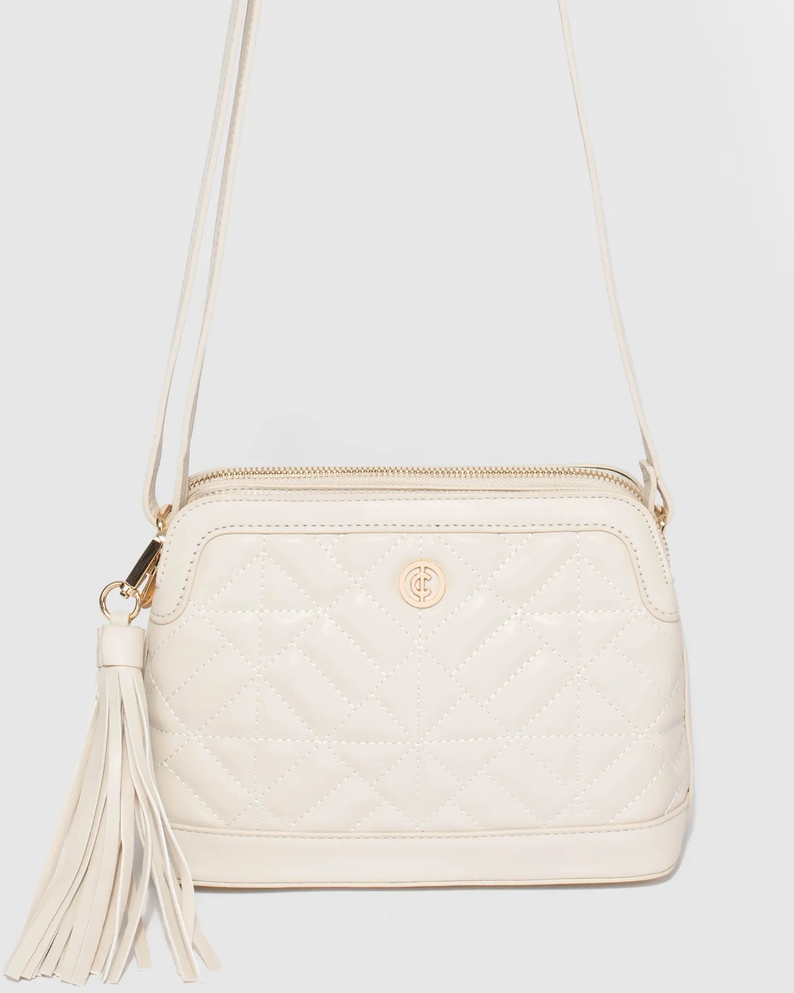 Ivory Joanna Quilt Crossbody Bag