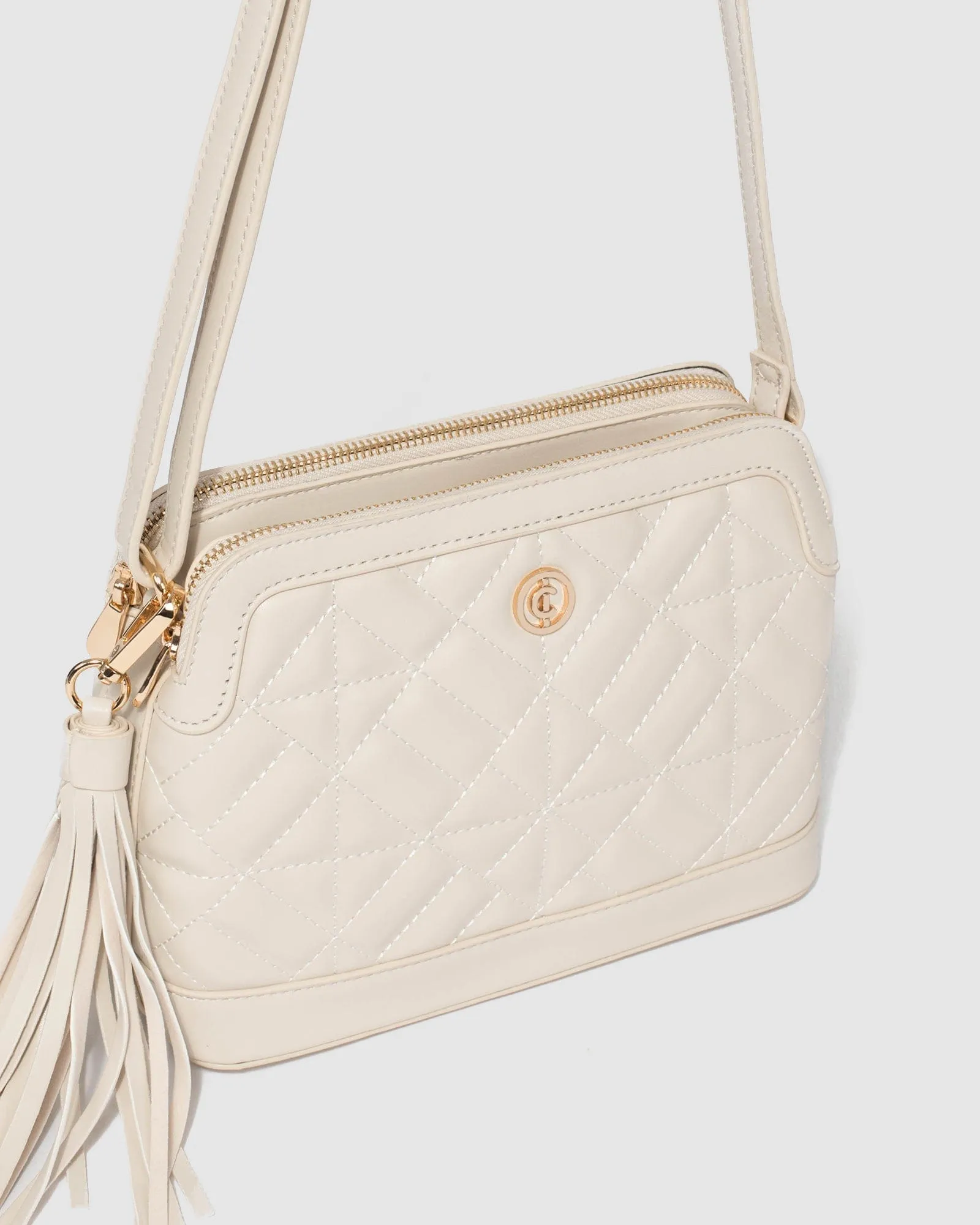 Ivory Joanna Quilt Crossbody Bag