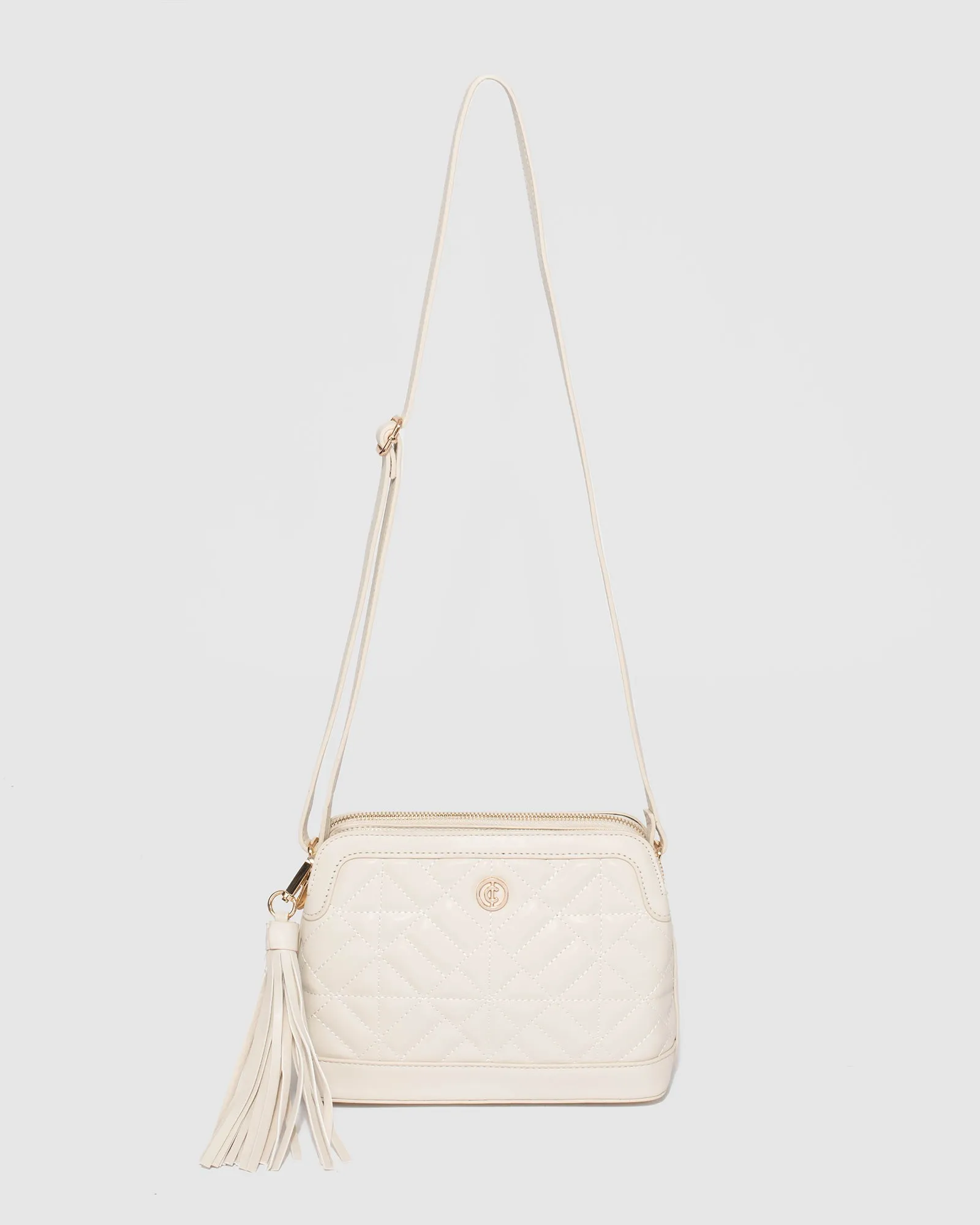 Ivory Joanna Quilt Crossbody Bag