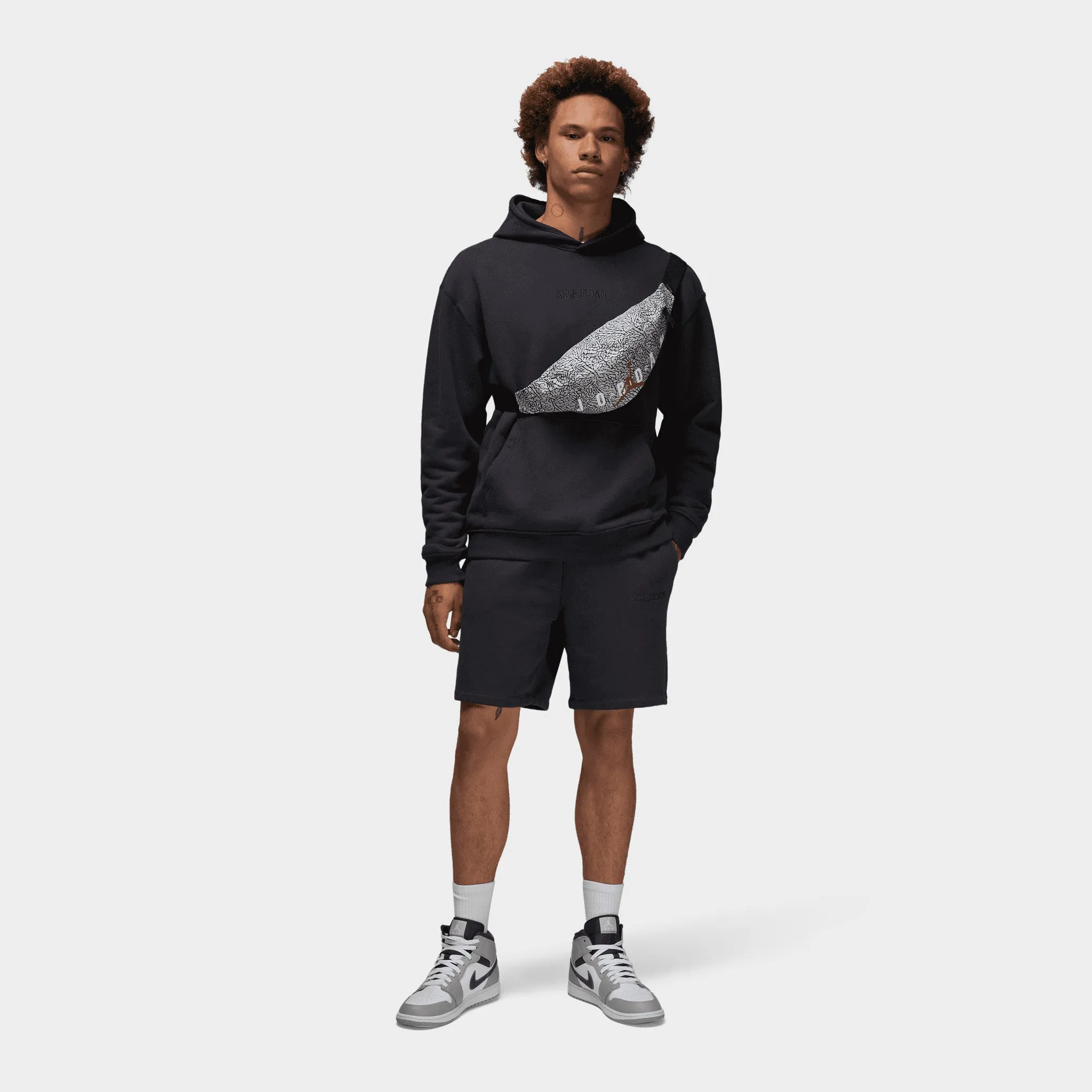 Jordan Wordmark Fleece Pullover Hoodie / Off Noir