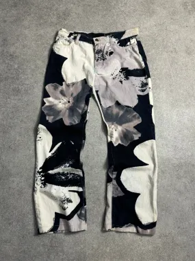 Just Cavalli Mid-Rise Floral Printed Straight Leg Jeans