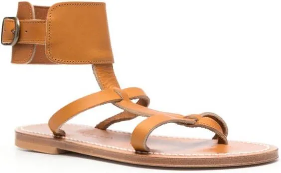 K. Jacques ankle-fastening flat sandals Brown