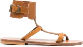 K. Jacques ankle-fastening flat sandals Brown