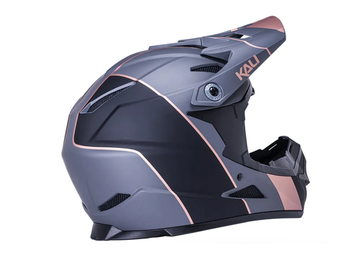 Kali Zoka Full Face Helmet - Youth - Stripe Matt Black-Bronze