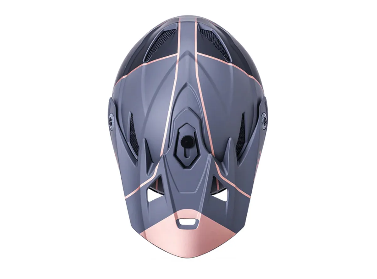 Kali Zoka Full Face Helmet - Youth - Stripe Matt Black-Bronze