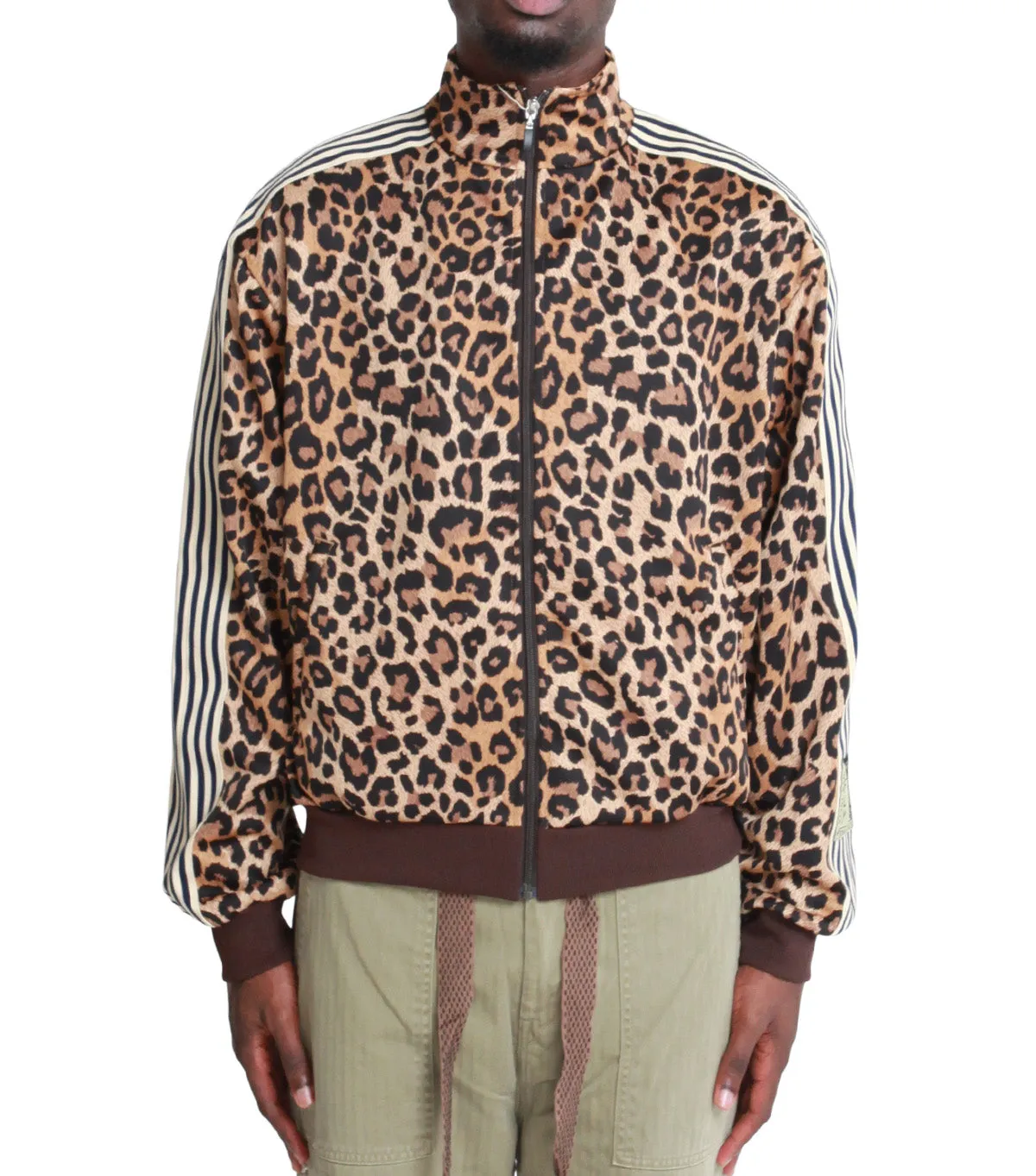 Kapital Smooth Jersey Leopard Stant Man & Woman Track Jacket Brown