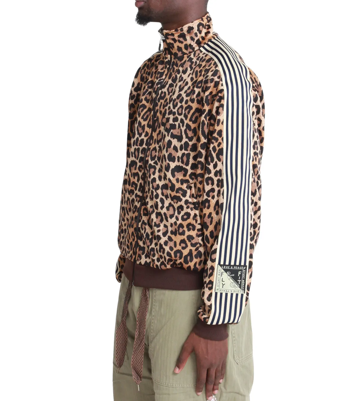 Kapital Smooth Jersey Leopard Stant Man & Woman Track Jacket Brown