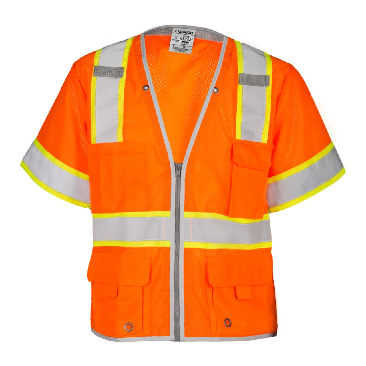 Kishigo Brilliant Series Premium Heavy Duty Vest 1550 Lime - 1551 Orange