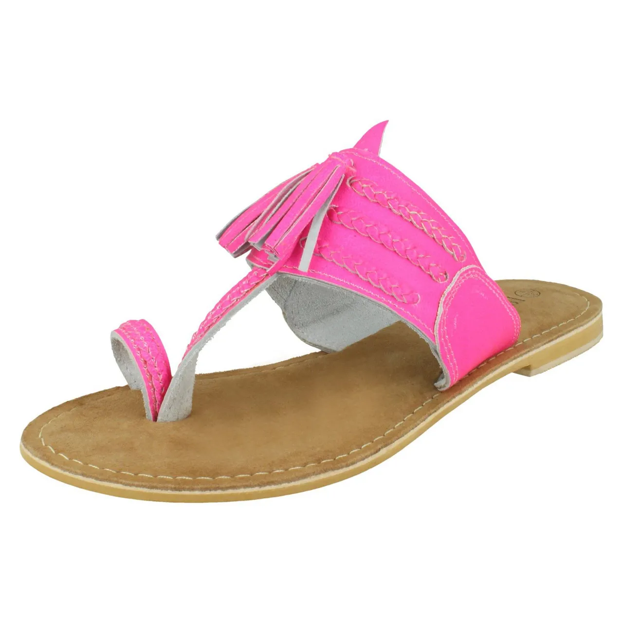 Ladies Leather Collection Toe Loop Sandals F0R0275