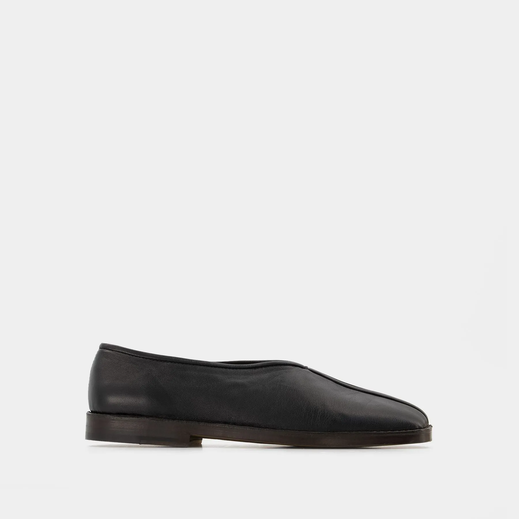 Lemaire  Flat Piped Mules - Lemaire - Black - Leather