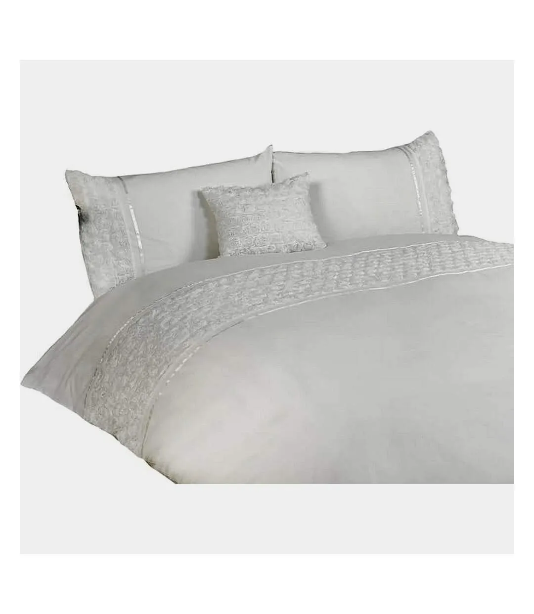 Limoges rose ruffle duvet cover set white Rapport